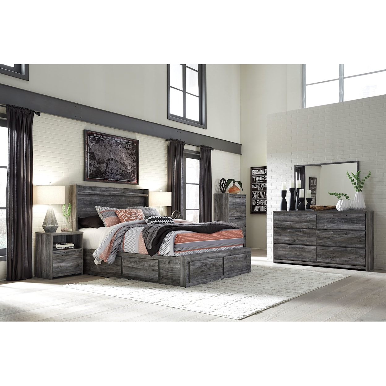 Signature Design by Ashley Baystorm Queen Storage Bed with 6 Drawers