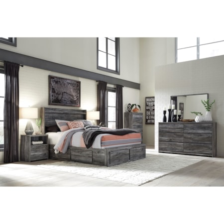 Queen Storage Bed with 6 Drawers