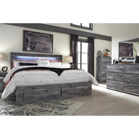King Storage Bed with 6 Drawers
