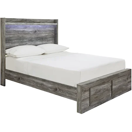 Full Panel Bed with Storage Footboard