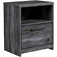 Contemporary 1-Drawer Nightstand with USB Charger
