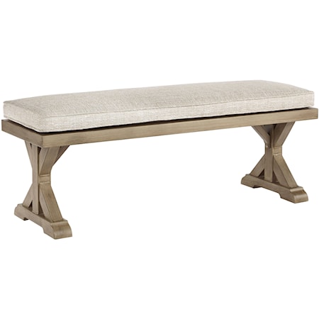 Double Pedestal Bench with Cushion