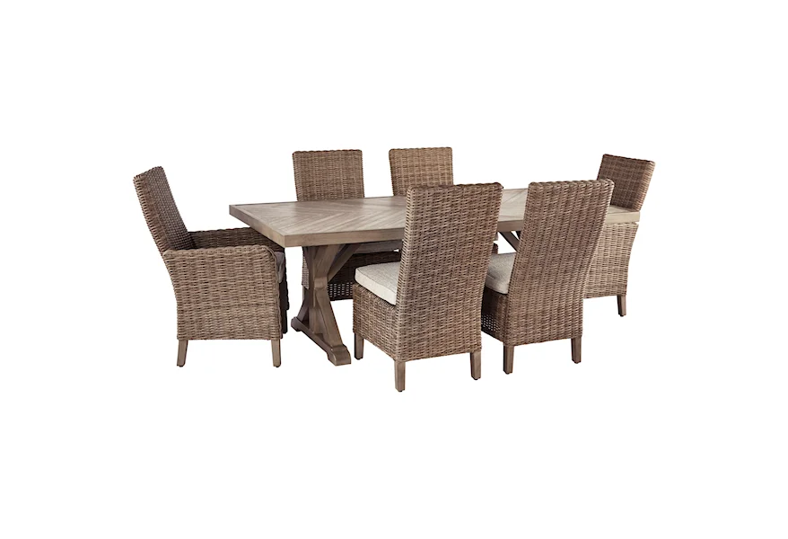 Beachcroft 7 Piece Outdoor Dining Set by Ashley Signature Design at Rooms and Rest