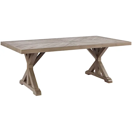 Rectangular Dining Table w/ Umbrella Option