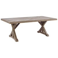 Rectangular Dining Table with Umbrella Option