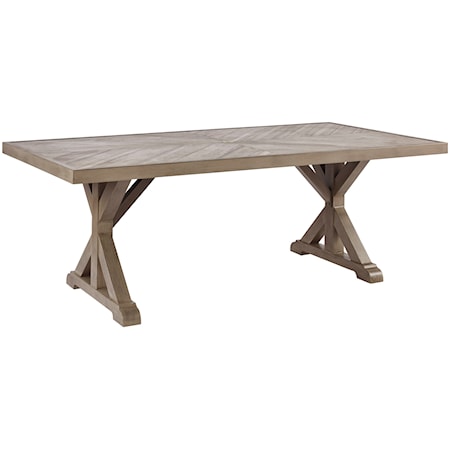 Rectangular Dining Table w/ Umbrella Option