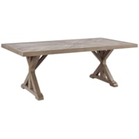 Rectangular Dining Table with Umbrella Option