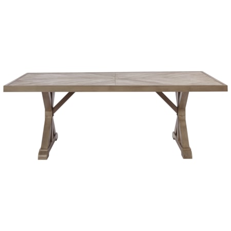 Rectangular Dining Table w/ Umbrella Option