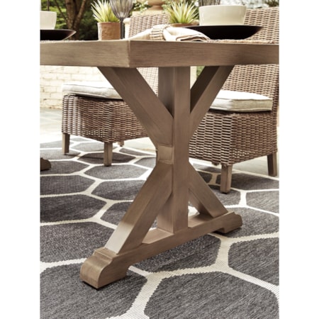 Rectangular Dining Table w/ Umbrella Option