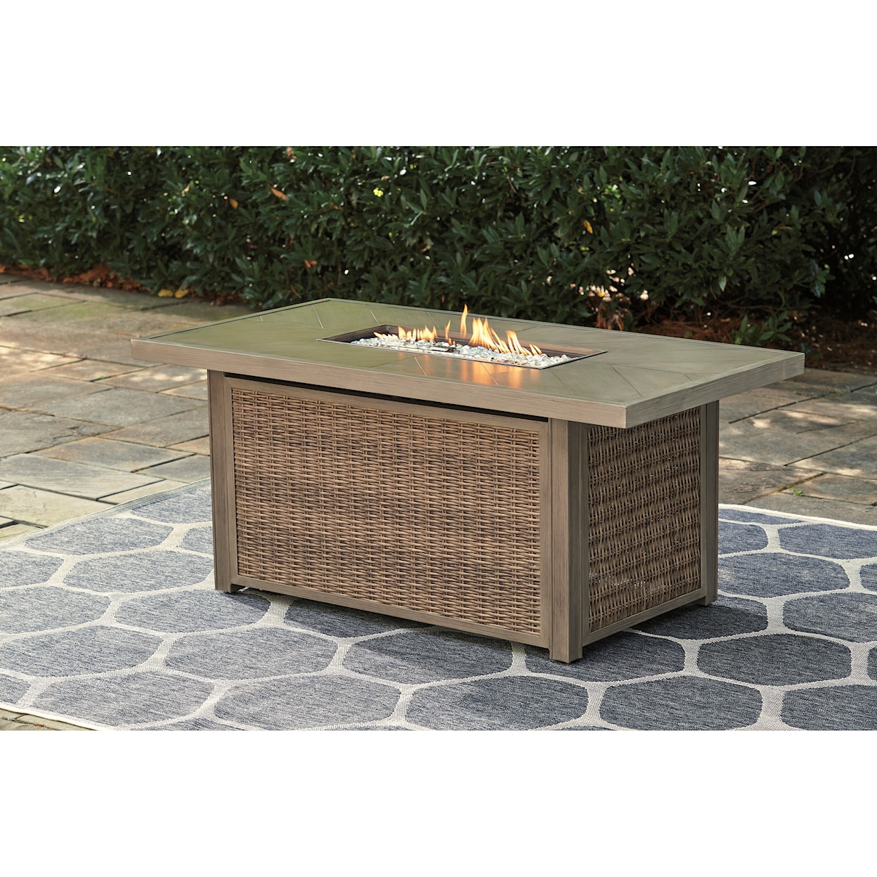 Signature Design by Ashley Beachcroft Rectangular Fire Pit Table