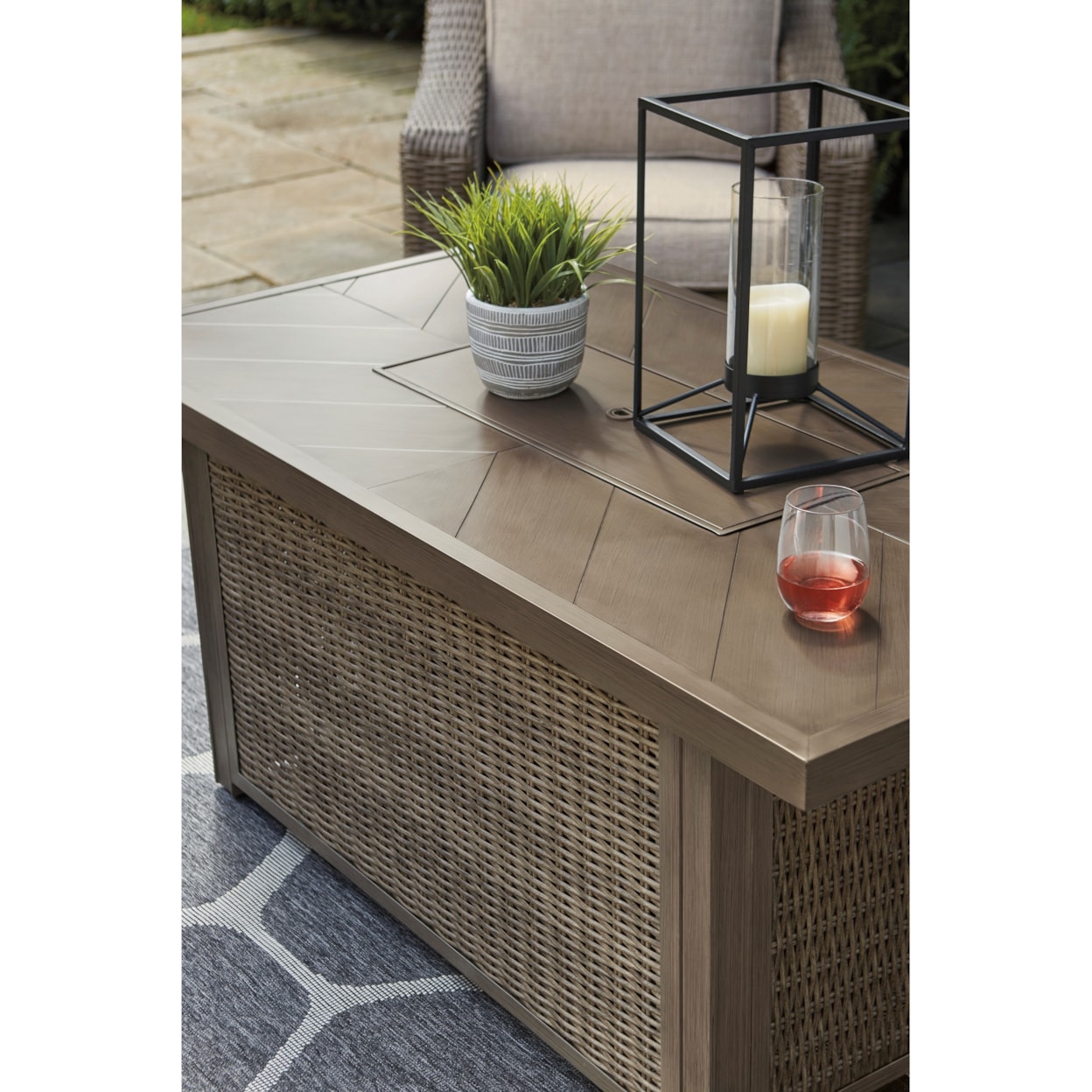 Ashley Signature Design Beachcroft Rectangular Fire Pit Table