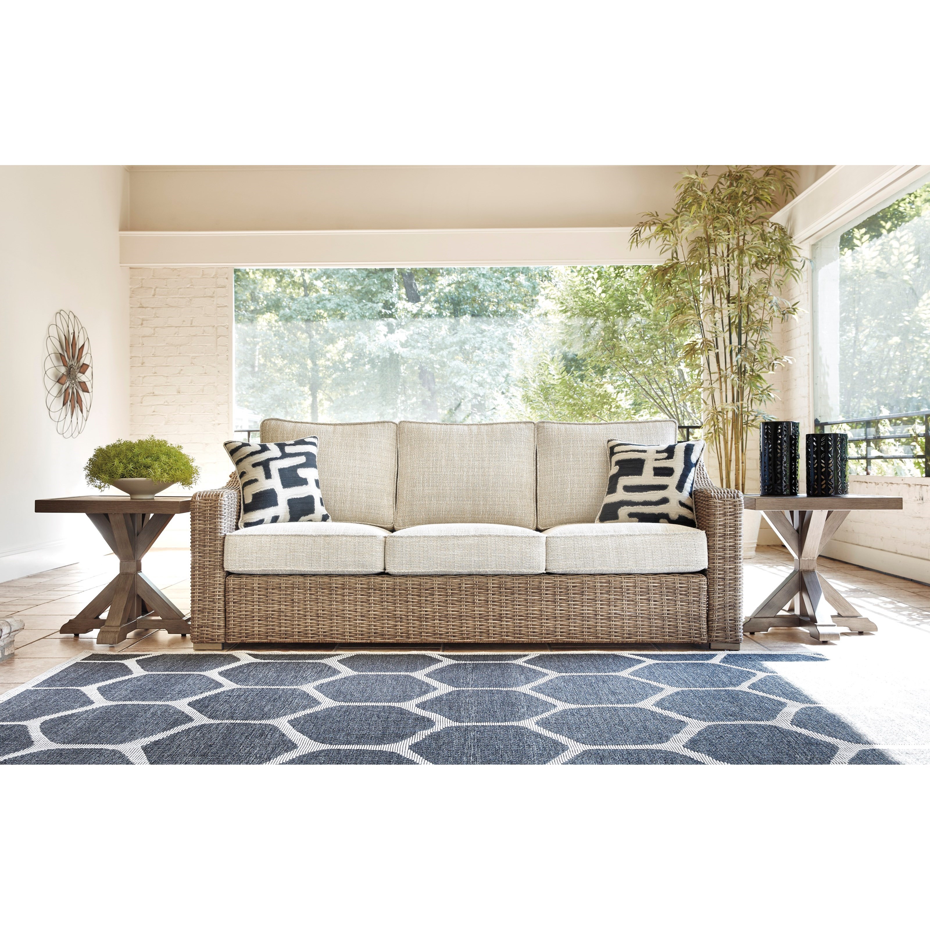 Beachcroft outdoor sofa with hot sale cushion