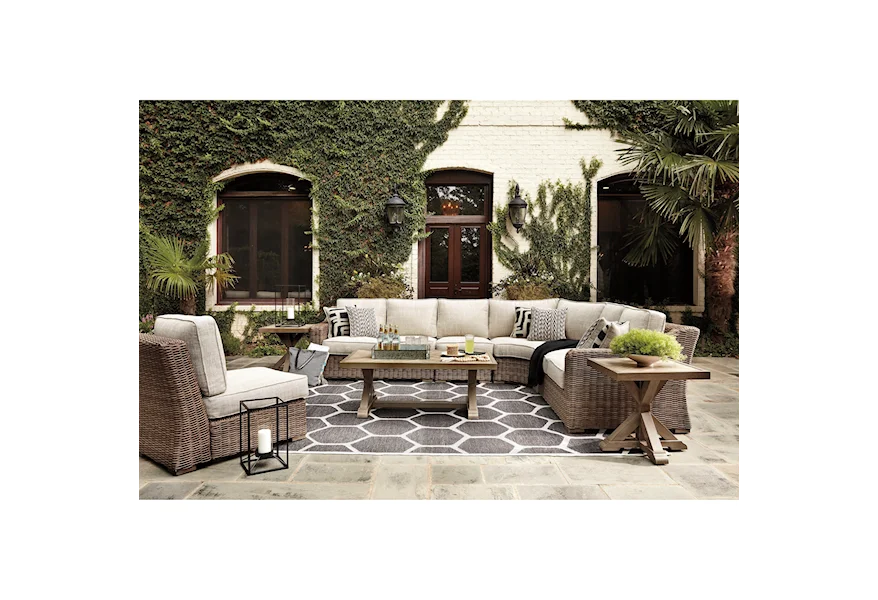 Beachcroft Outdoor Conversation Set by Signature Design by Ashley at Pilgrim Furniture City