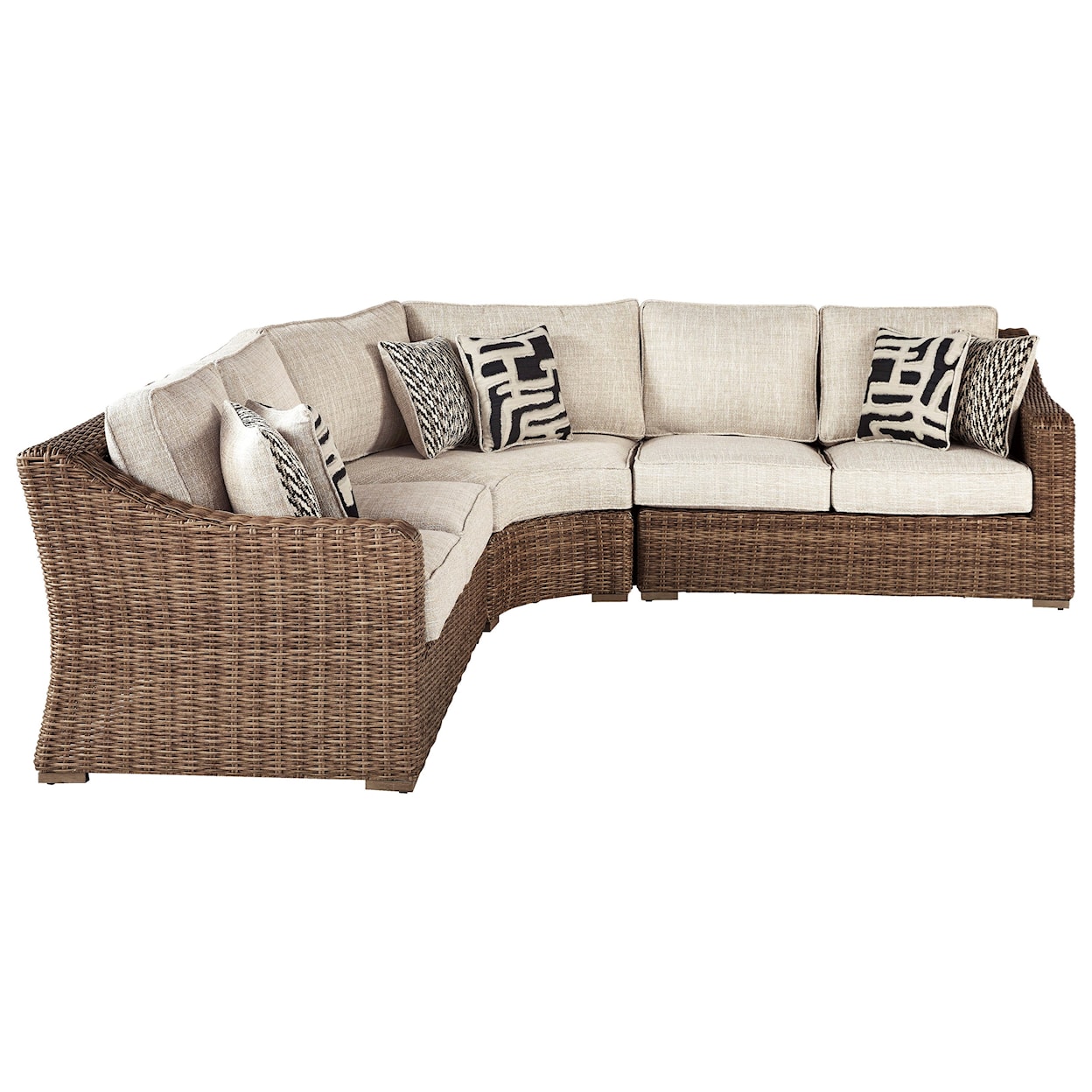 Signature Design by Ashley Beachcroft 3 Piece Outdoor Wicker Sectional