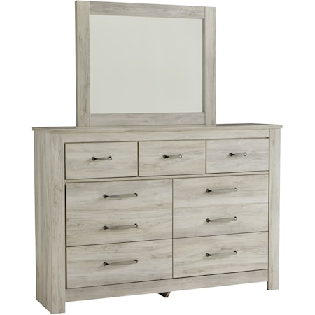 Dresser and Mirror Set