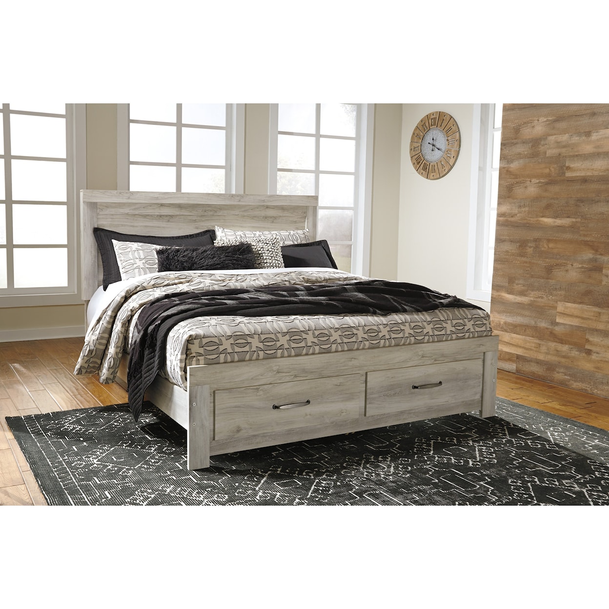 Ashley Furniture Signature Design Bellaby King Panel Bed with Storage Footboard