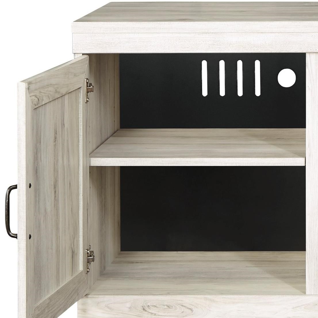 Ashley Signature Design Bellaby W331W4 Large TV Stand in Rustic White