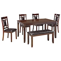 Contemporary 6-Piece Dining Room Table Set with Bench