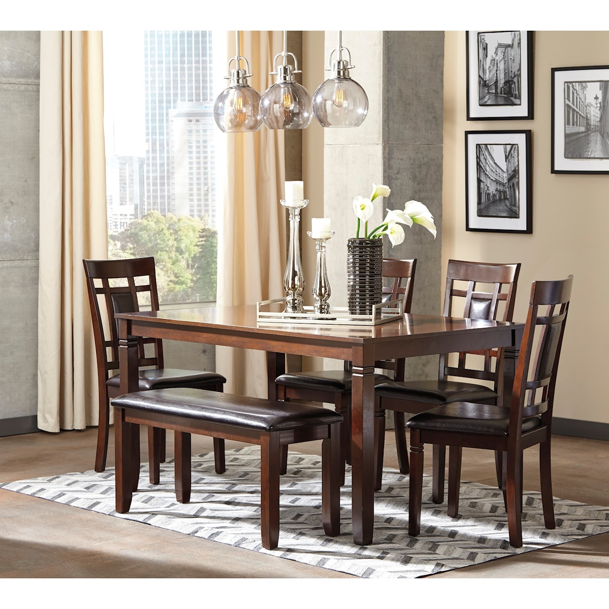 Signature Design by Ashley Bennox 6-Piece Dining Room Table Set