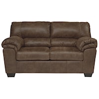 Casual Faux Leather Loveseat