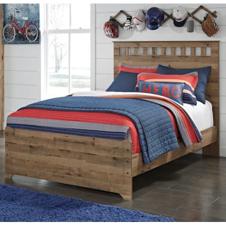 Rustic Style Full Panel Bed