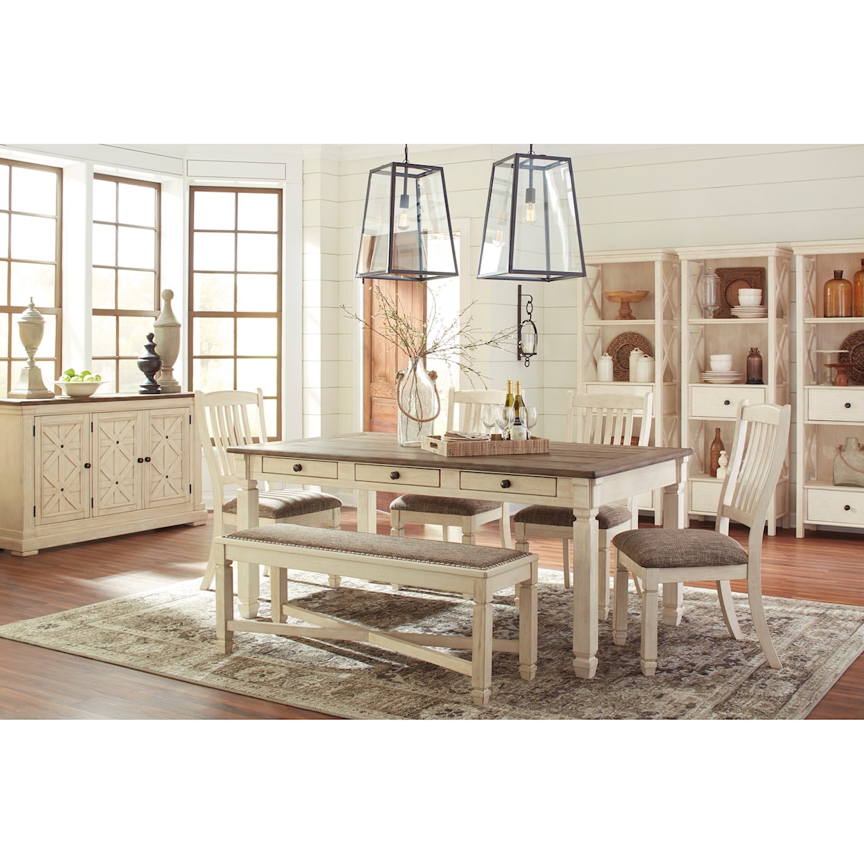 Ashley Furniture Signature Design Bolanburg Formal Dining Room Group