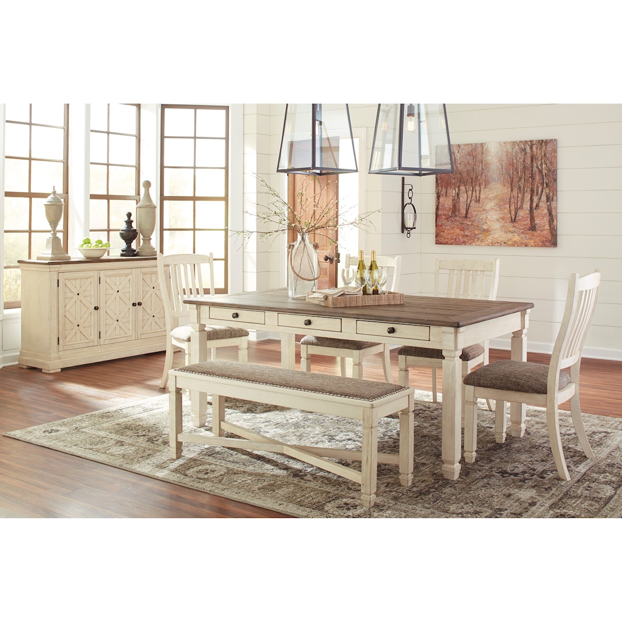Ashley Furniture Signature Design Bolanburg Formal Dining Room Group