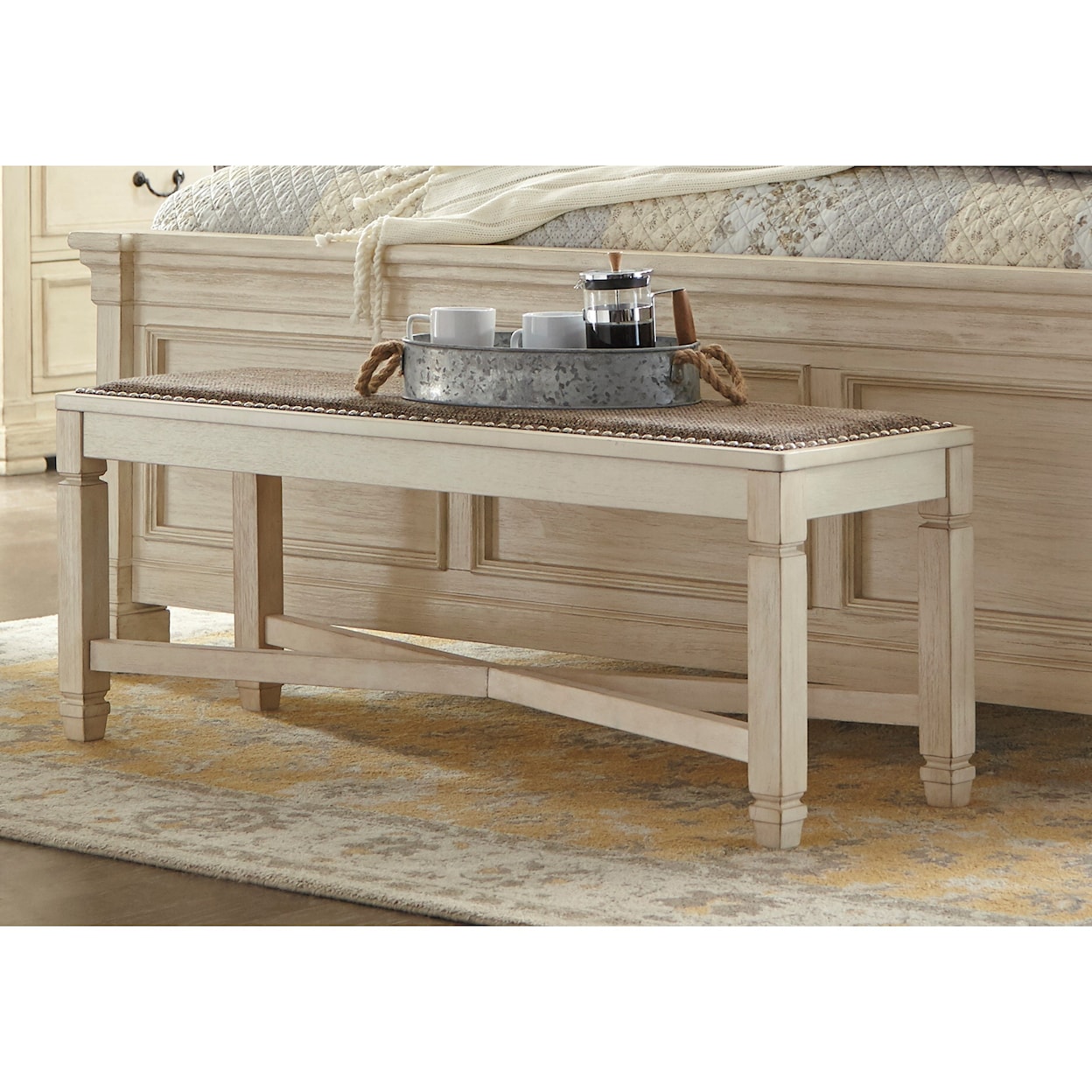 Signature Design by Ashley Bolanburg Upholstered Dining Room Bench