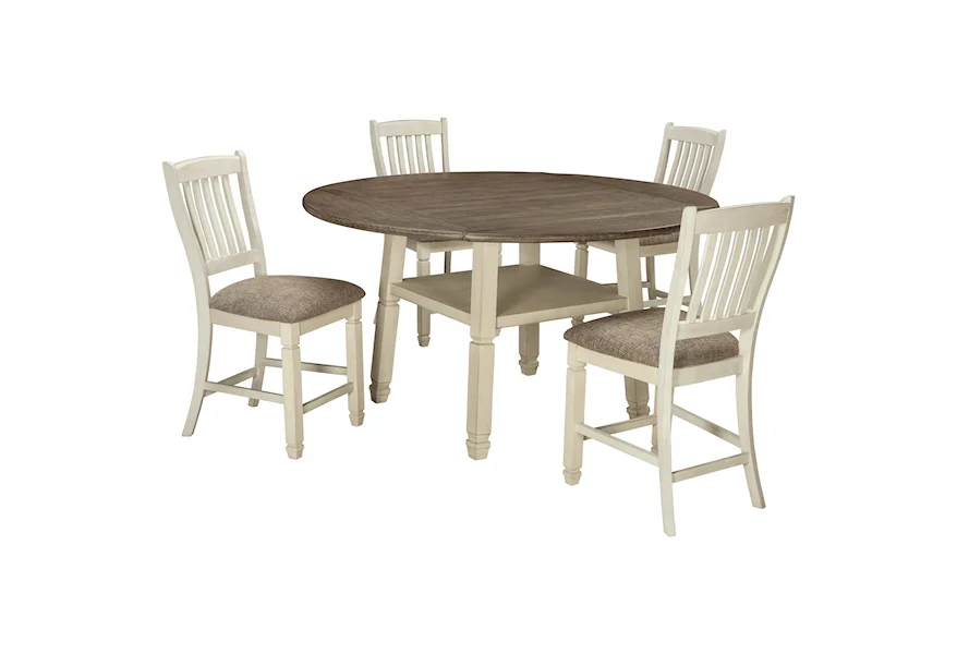 Bolanburg 5-Piece Round Drop Leaf Counter Table Set by Signature Design by Ashley at Schewels Home
