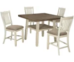 Signature Design by Ashley Bolanburg 5-Piece Round Drop Leaf Counter Table Set