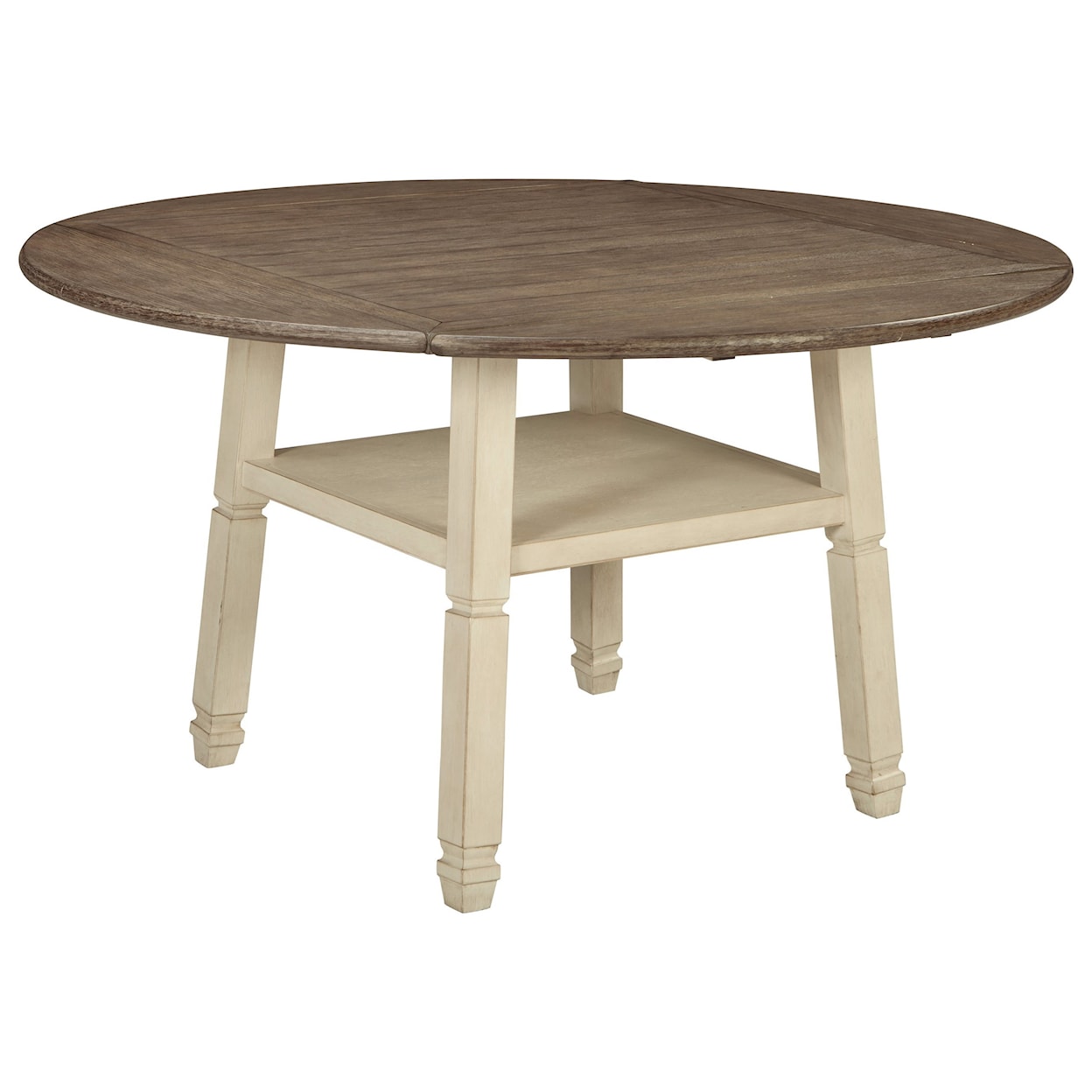 Ashley Signature Design Bolanburg 5-Piece Round Drop Leaf Counter Table Set