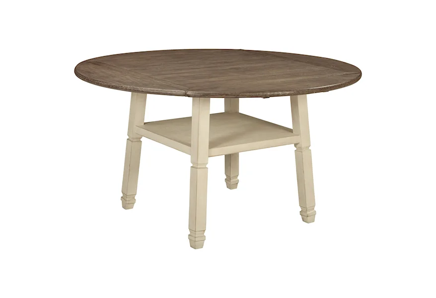 Bolanburg Round Drop Leaf Counter Table by Signature Design by Ashley at VanDrie Home Furnishings