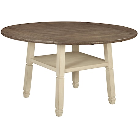 Round Drop Leaf Counter Table