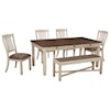 Ashley Signature Design Bolanburg Table and Chair Set with Bench