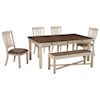 Signature Design by Ashley Bolanburg Relaxed Vintage Table and Chair Set with Bench