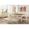 Ashley Signature Design Bolanburg Table and Chair Set with Bench