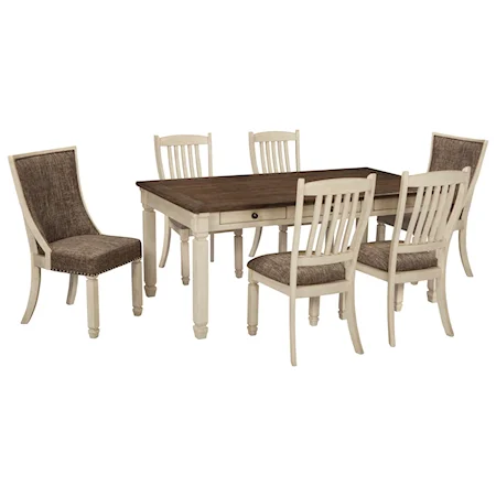 Relaxed Vintage 7-Piece Table and Chair Set