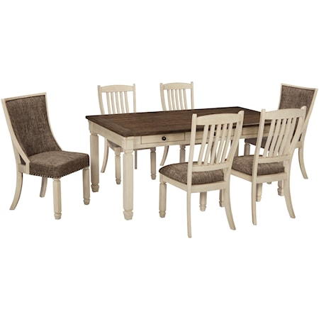 Relaxed Vintage 7-Piece Table and Chair Set