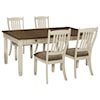 Signature Design by Ashley Bolanburg Relaxed Vintage 5-Piece Table and Chair Set