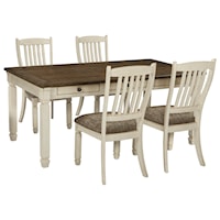 Relaxed Vintage 5-Piece Table and Chair Set