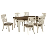 Relaxed Vintage 7-Piece Table and Chair Set