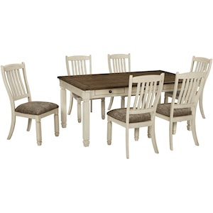 Signature Design by Ashley Bolanburg 7-Piece Table and Chair Set