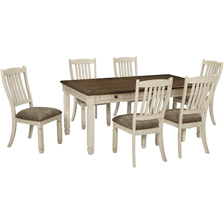 Relaxed Vintage 7-Piece Table and Chair Set