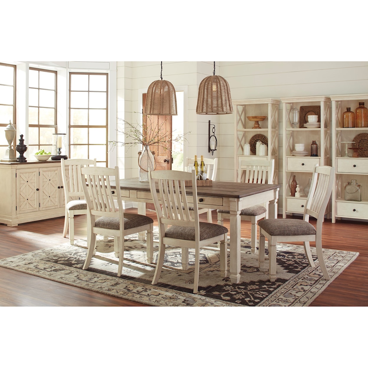 Signature Design by Ashley Bolanburg 7-Piece Table and Chair Set