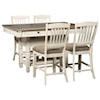Signature Design by Ashley Bolanburg Relaxed Vintage 5-Piece Counter Table with Wine Storage and Stool Set
