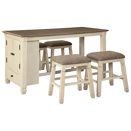5-Piece Rect. Dining Room Counter Table Set