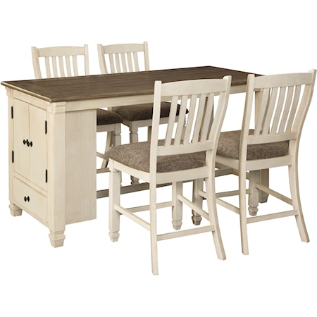 5-Piece Rect. Dining Room Counter Table Set