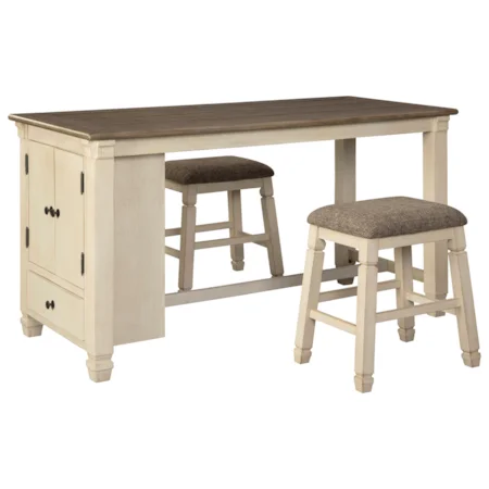 3-Piece Rect. Dining Room Counter Table Set