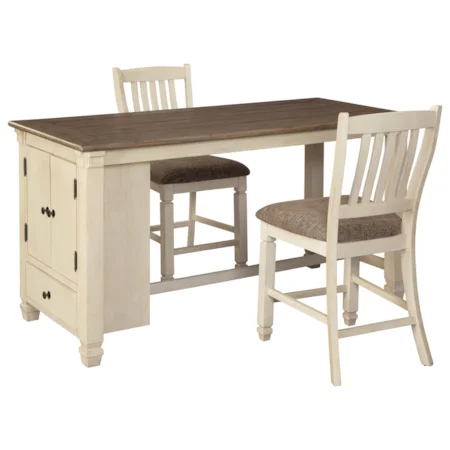 3-Piece Rect. Dining Room Counter Table Set