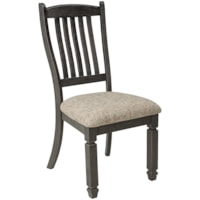 Relaxed Vintage Upholstered Side Chair with Slat Back